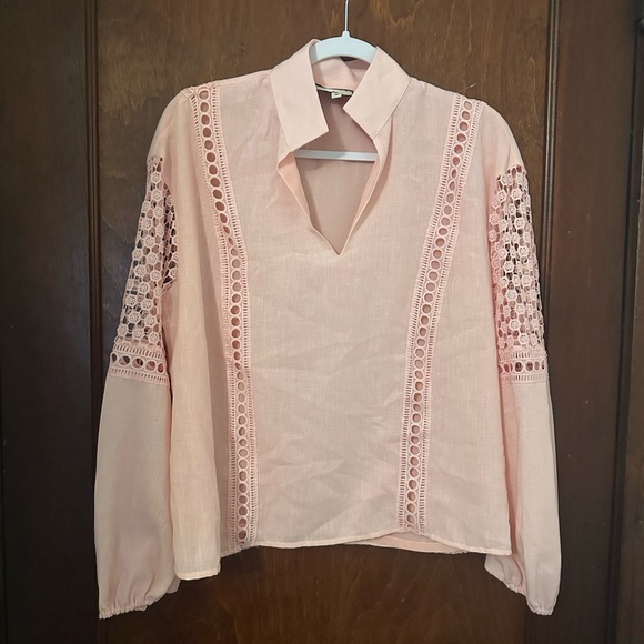 Tuckernuck Pink Eyelet Jane Blouse Size M - Picture 2 of 5